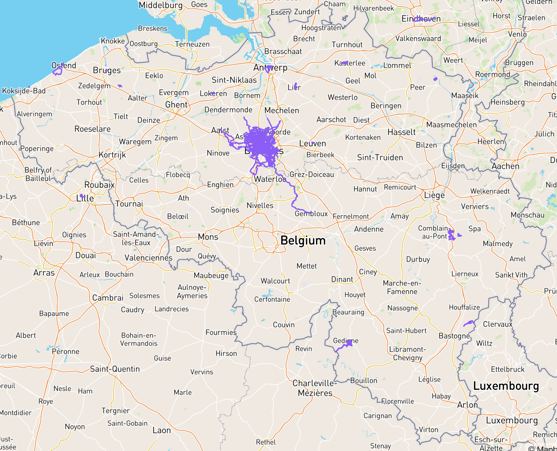 What I have done so far in the bigger picture of Belgium.