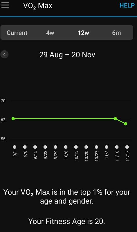 It took Garmin a loooong while, but once I started walking (fast enough? far enough?) it finally decided to start adjusting its estimate of my VO2max.